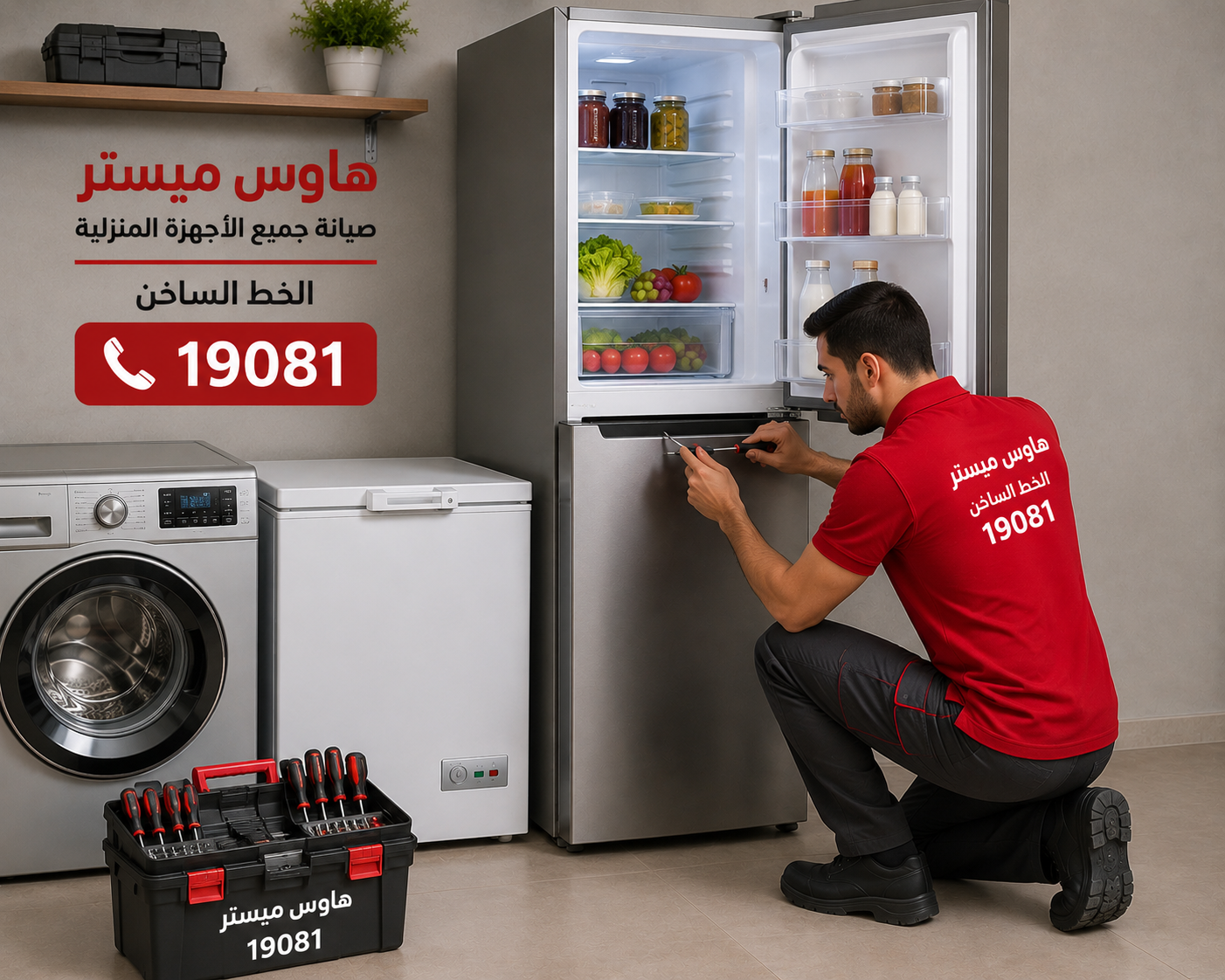 فني هاوس ميستر يصلح ثلاجة بشكل احترافي